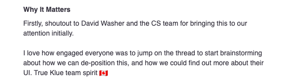 Klue example of competitive newsletter intelligence