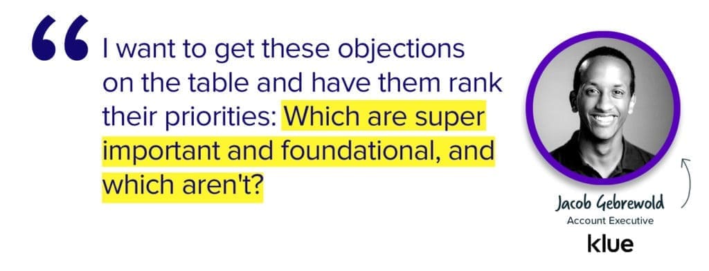 objection handling tip: prioritize 