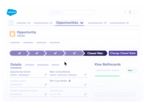 Salesforce and Klue Win-Loss Battlecard