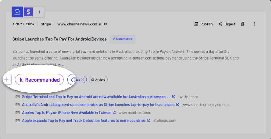 klue ai recommend news alerts