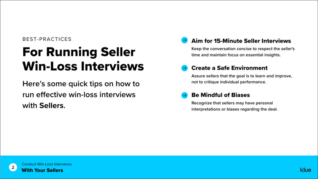 best practices for running win-loss interviews with your sellers - graphic