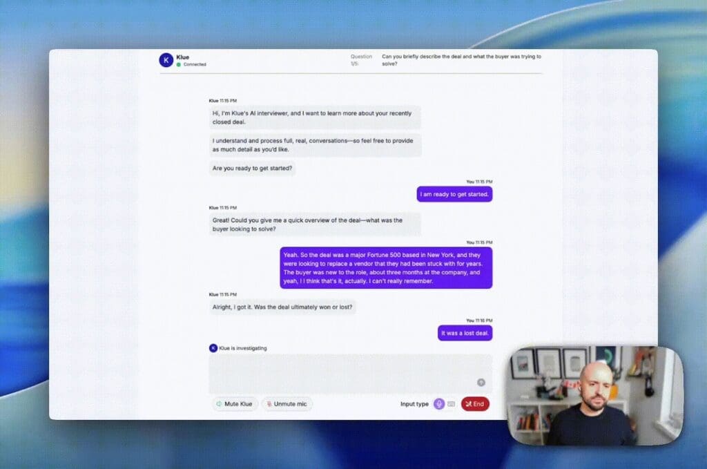 AI interviews for win-loss by Klue