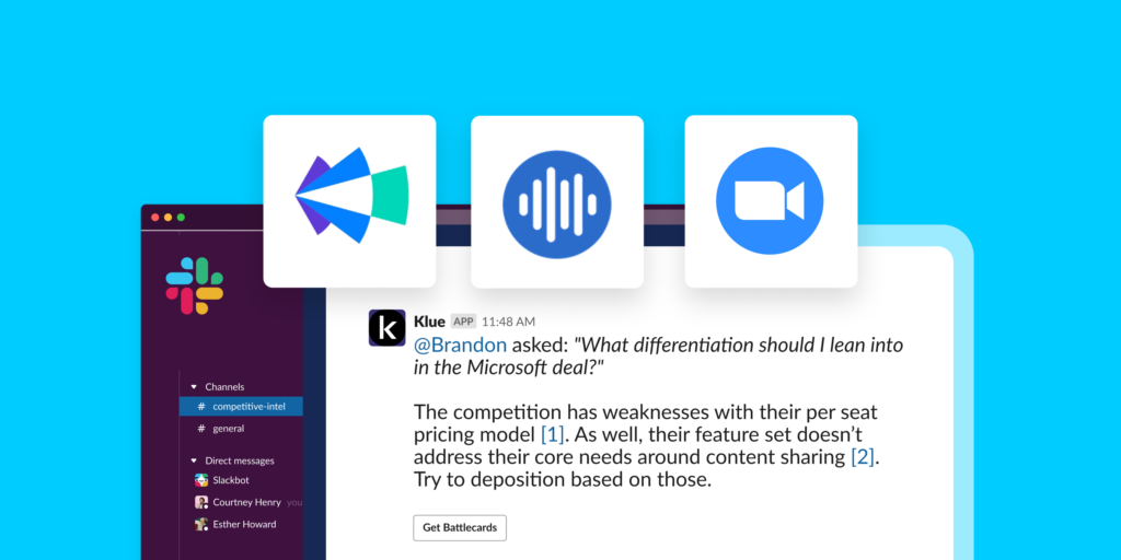 Zoom, Chorus, Clari integration with Klue